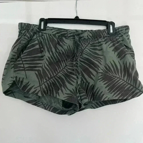 American eagle palm print green drawstring shorts size large - Picture 1 of 5